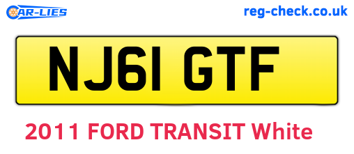 NJ61GTF are the vehicle registration plates.