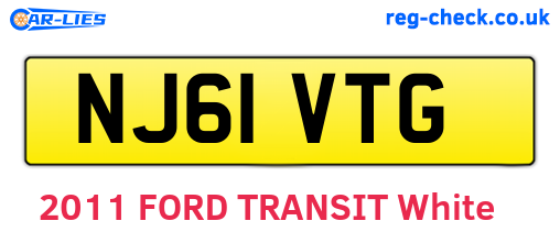 NJ61VTG are the vehicle registration plates.