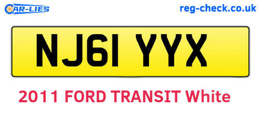 NJ61YYX are the vehicle registration plates.