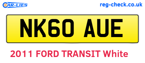NK60AUE are the vehicle registration plates.