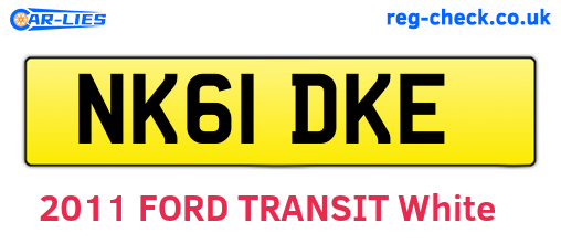 NK61DKE are the vehicle registration plates.