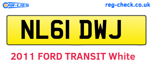 NL61DWJ are the vehicle registration plates.