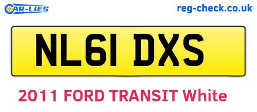 NL61DXS are the vehicle registration plates.