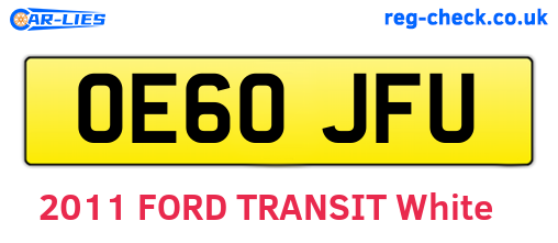 OE60JFU are the vehicle registration plates.