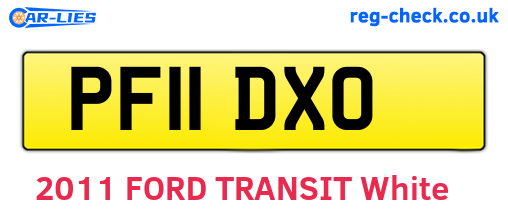 PF11DXO are the vehicle registration plates.
