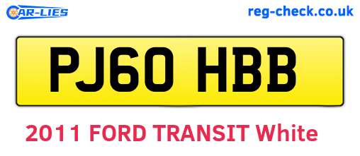 PJ60HBB are the vehicle registration plates.