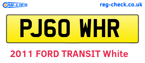 PJ60WHR are the vehicle registration plates.
