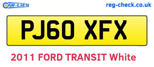 PJ60XFX are the vehicle registration plates.