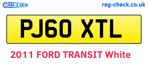 PJ60XTL are the vehicle registration plates.