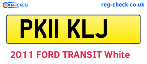 PK11KLJ are the vehicle registration plates.
