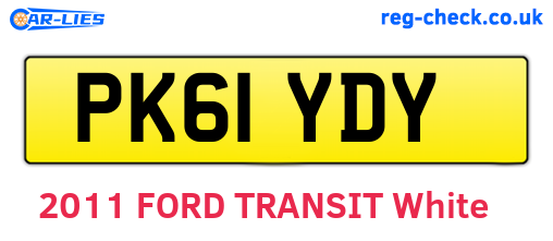 PK61YDY are the vehicle registration plates.