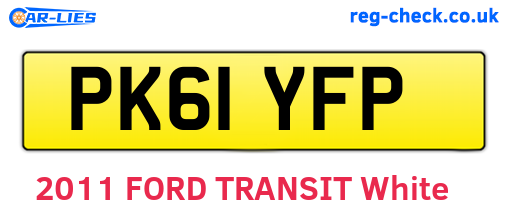 PK61YFP are the vehicle registration plates.