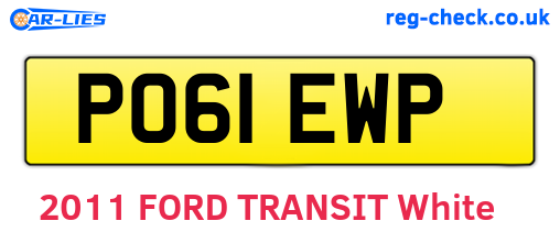 PO61EWP are the vehicle registration plates.
