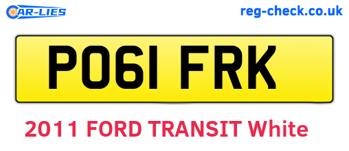 PO61FRK are the vehicle registration plates.