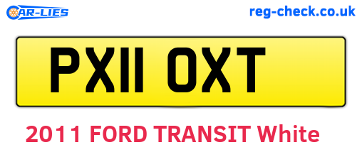 PX11OXT are the vehicle registration plates.