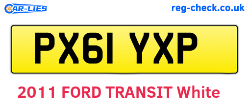 PX61YXP are the vehicle registration plates.