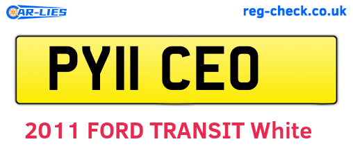 PY11CEO are the vehicle registration plates.