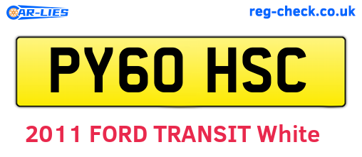 PY60HSC are the vehicle registration plates.