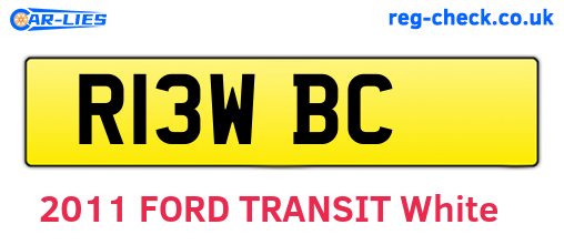 R13WBC are the vehicle registration plates.