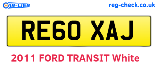 RE60XAJ are the vehicle registration plates.
