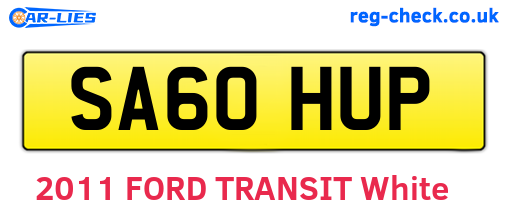 SA60HUP are the vehicle registration plates.