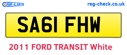 SA61FHW are the vehicle registration plates.
