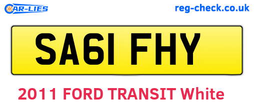 SA61FHY are the vehicle registration plates.
