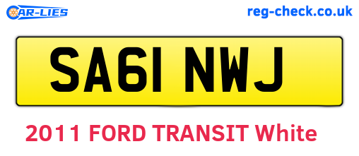 SA61NWJ are the vehicle registration plates.
