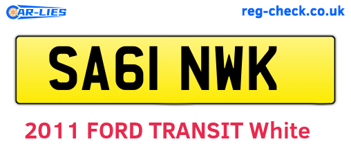 SA61NWK are the vehicle registration plates.