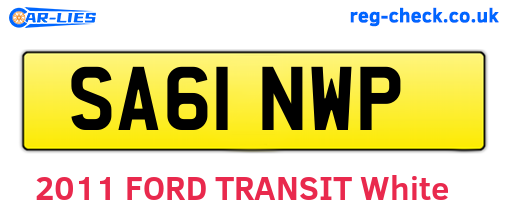 SA61NWP are the vehicle registration plates.