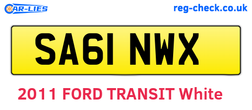 SA61NWX are the vehicle registration plates.