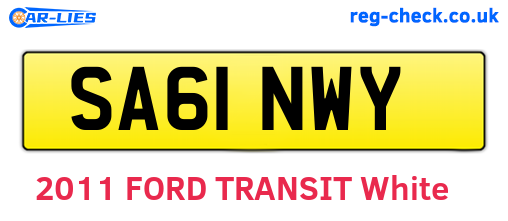 SA61NWY are the vehicle registration plates.