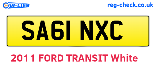 SA61NXC are the vehicle registration plates.