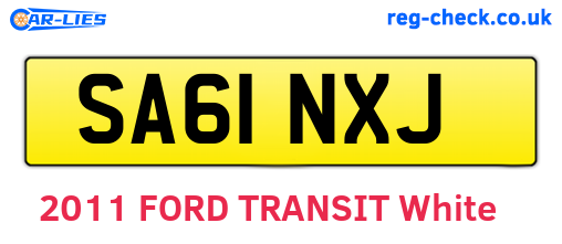 SA61NXJ are the vehicle registration plates.