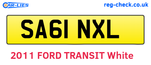 SA61NXL are the vehicle registration plates.