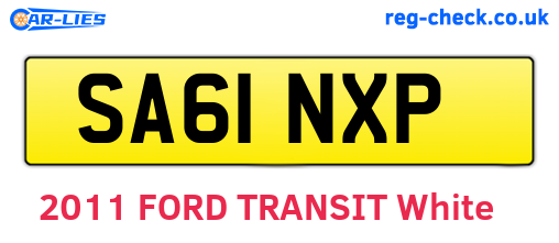 SA61NXP are the vehicle registration plates.