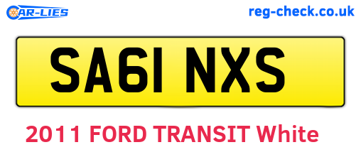 SA61NXS are the vehicle registration plates.
