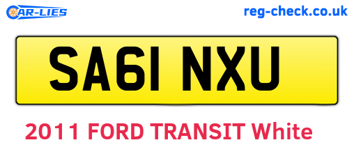 SA61NXU are the vehicle registration plates.