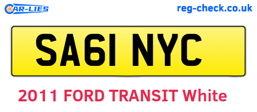 SA61NYC are the vehicle registration plates.