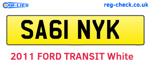 SA61NYK are the vehicle registration plates.
