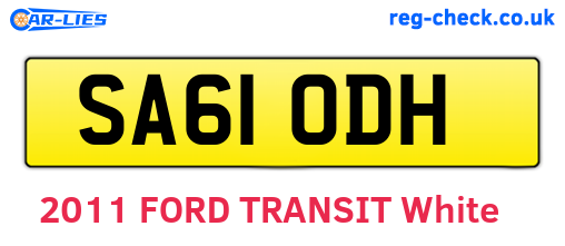 SA61ODH are the vehicle registration plates.