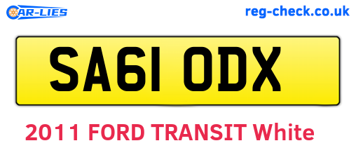 SA61ODX are the vehicle registration plates.