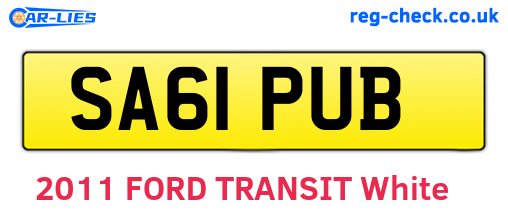 SA61PUB are the vehicle registration plates.