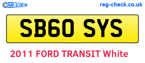 SB60SYS are the vehicle registration plates.