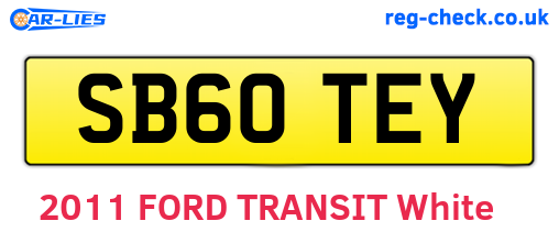 SB60TEY are the vehicle registration plates.