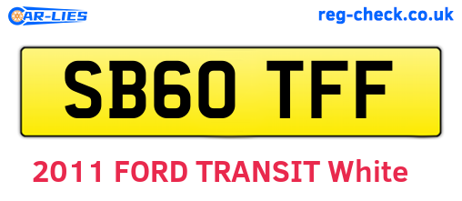 SB60TFF are the vehicle registration plates.