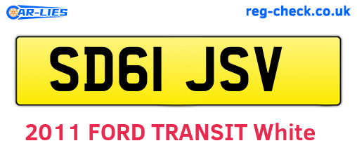 SD61JSV are the vehicle registration plates.