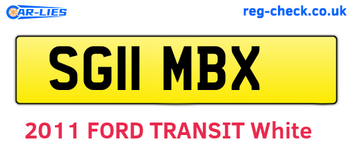 SG11MBX are the vehicle registration plates.
