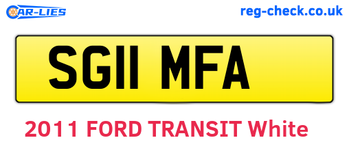 SG11MFA are the vehicle registration plates.