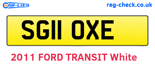 SG11OXE are the vehicle registration plates.
